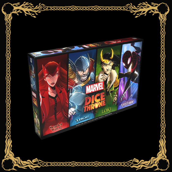 Dice Throne Marvel Scarlet Witch, Thor, Loki, Spider-Man