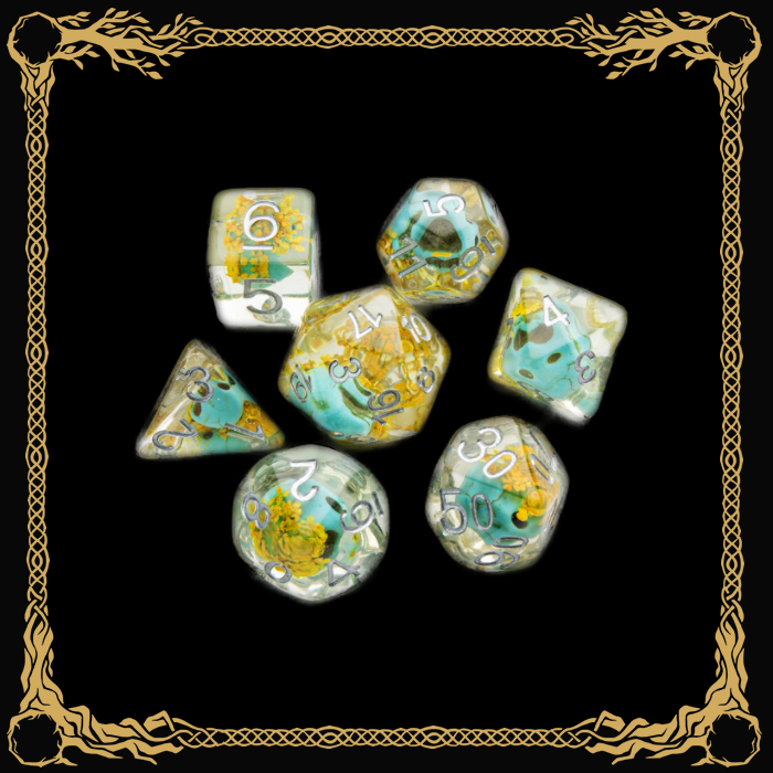 RPG Dice Set - Green Skull