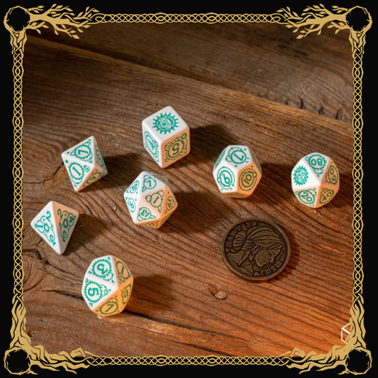 Witcher Dice Set: Ciri - The Law of Surprise (Weiß/Cyan)